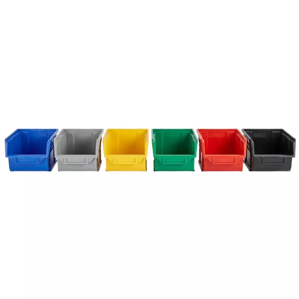 ALKON 6 Pcs Hippo Bin, Multicolor 150 (L) x 110 (W) x 75 (H) mm Small Size and Plastic Body for Crash Cart, 612/S