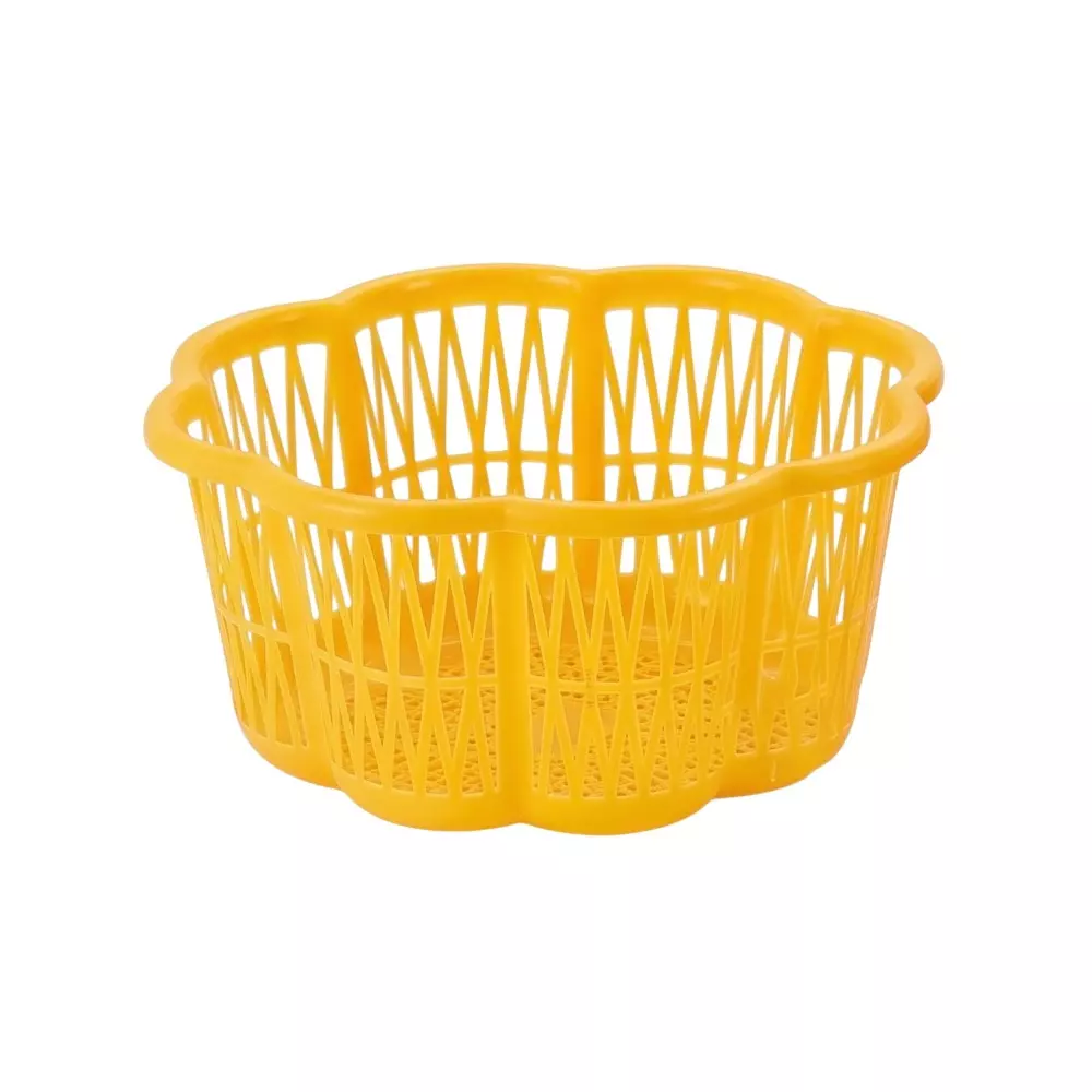 ARISTO Plastic Basket 8.150 L Capacity Big Size Yellow Color, KARISHMA