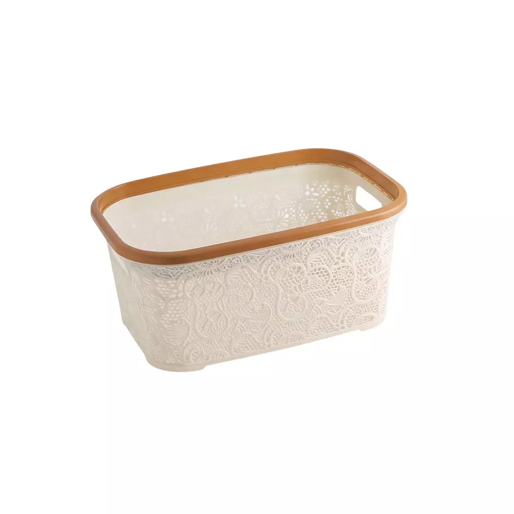 ARISTO Plastic Basket 35 L Capacity Light Brown Color, VIRGO 444