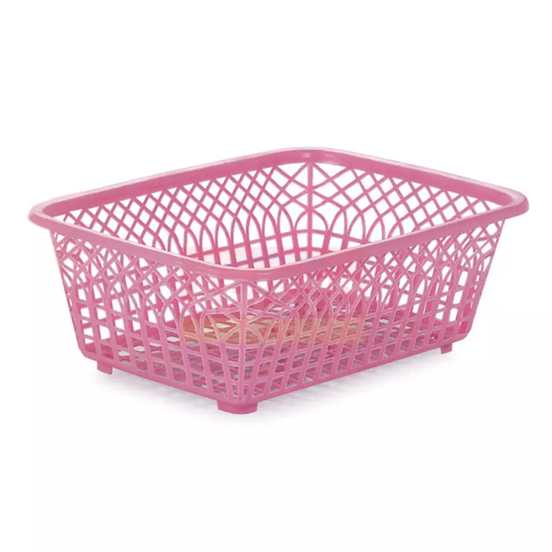 ARISTO Plastic Basket 13.6 L Capacity Pink Color, ROSHNI