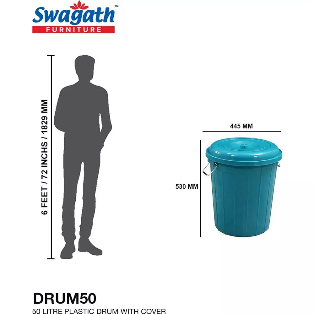 swagath-drum-with-lid-cover-round-shape-44x53-cm-50-l-plastic-green-for-rice-water-flour-use-drum50-ltr