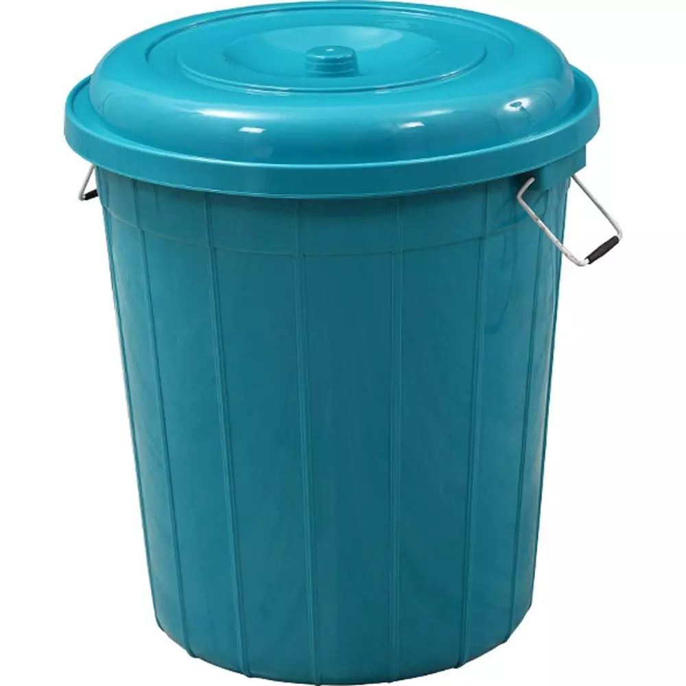 swagath-drum-with-lid-cover-round-shape-44x53-cm-50-l-plastic-green-for-rice-water-flour-use-drum50-ltr