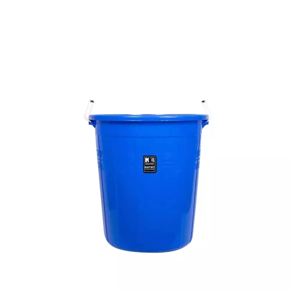 KKR Heavy Duty Storage Bucket Without Lid 50 L Capacity Blue Round Shape Plastic for Indoor & Outdoor Use