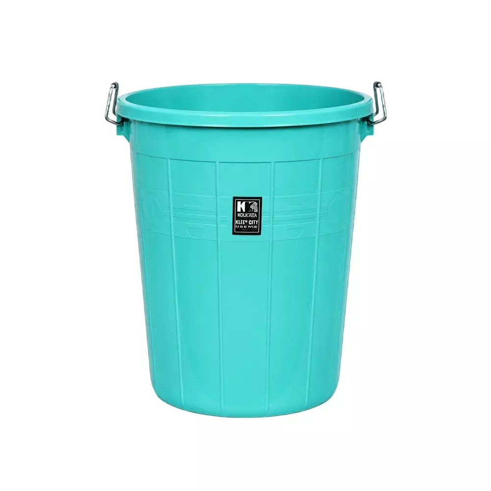KKR Heavy Duty Storage Bucket Without Lid 60 L Capacity Green Round Shape Plastic for Indoor & Outdoor Use