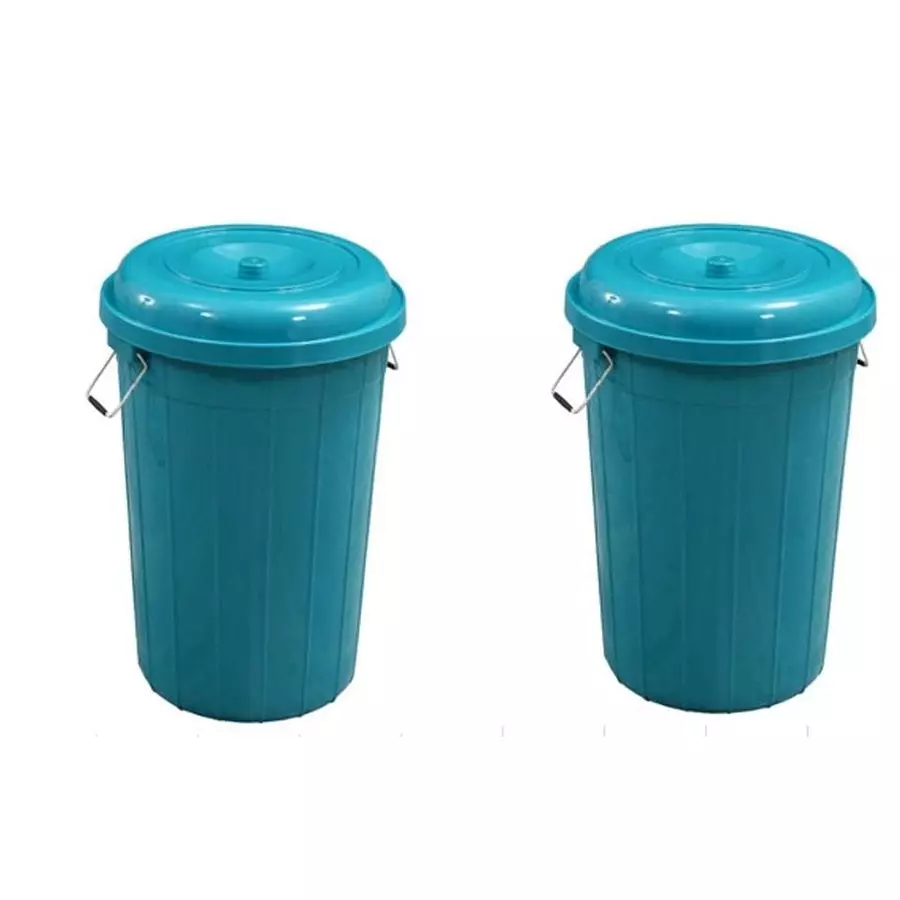 Swagath Drum With Lid Cover Round Shape Plastic for Rice, Water & Flour Use, DRUM50 (Pack of 1 to 4 pcs)