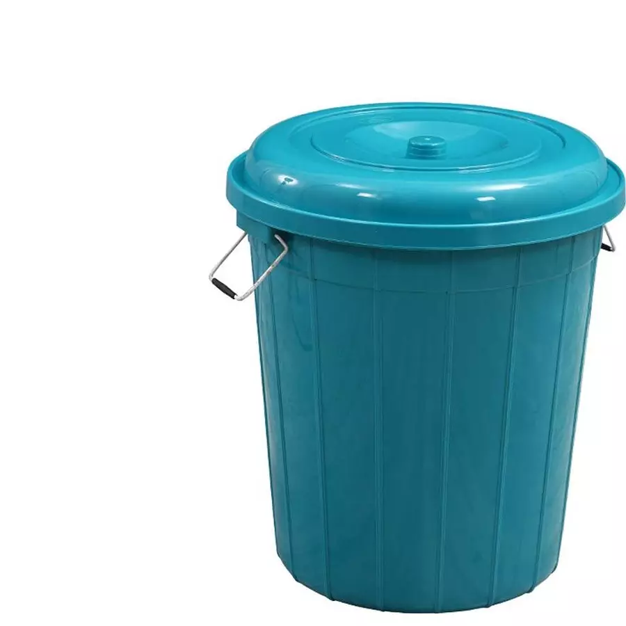 swagath-drum-with-lid-cover-round-shape-44x53-cm-50-l-plastic-green-for-rice-water-flour-use-drum50-ltr-pack-of-4-pcs