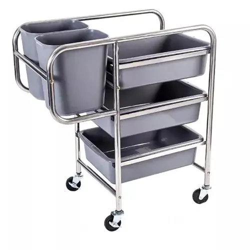 generic-heavy-duty-service-cart-with-bucket-stainless-steel-3-shelves-modern-style-4-wheel-grey-for-hotels-restaurant