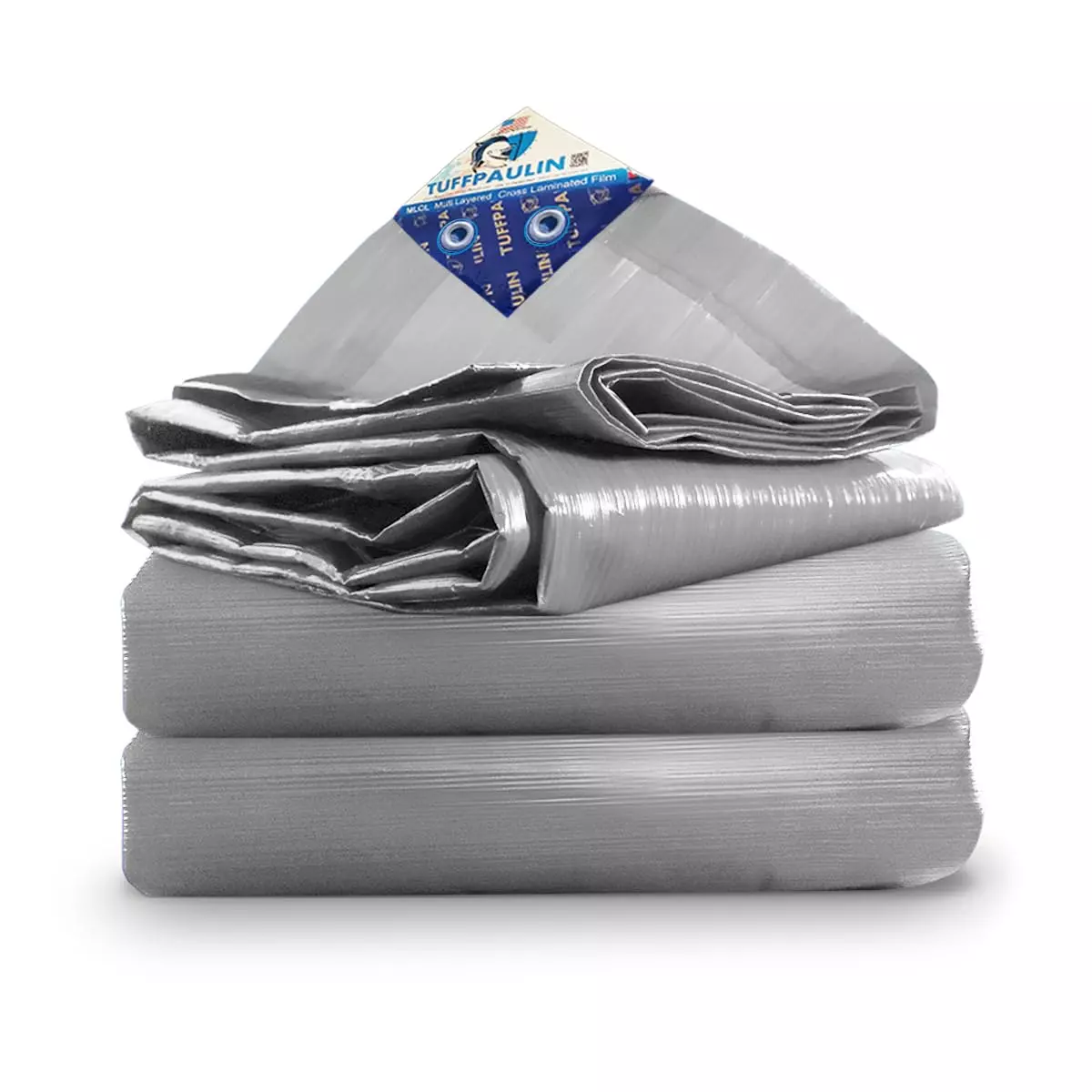 Tuffpaulin 30 x 18 ft Tarpaulin 200 GSM MLCL Plastic Silver Color for Outdoor Protection from Rain, Wind & Sunlight