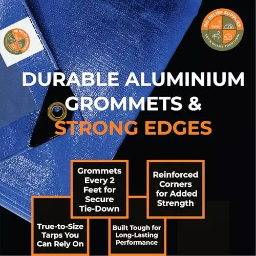 DDRS HDPE Tarpaulin (Tripal) Blue 170 GSM & 7.32 x 5.49 m (‎24 x 18 ft) Size, DDRSHDPE170-24X18