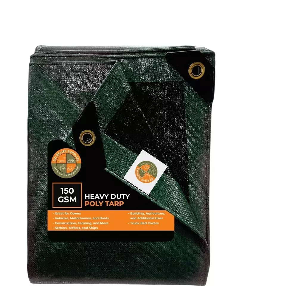 DDRS HDPE Tarpaulin (Tripal) ‎Green 150 GSM & 3.66 x 5.49 m (‎12 x 18 ft) Size, DDRSHDPE150-12X18