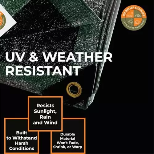 DDRS HDPE Tarpaulin (Tripal) ‎Green 150 GSM & 3.66 x 5.49 m (‎12 x 18 ft) Size, DDRSHDPE150-12X18