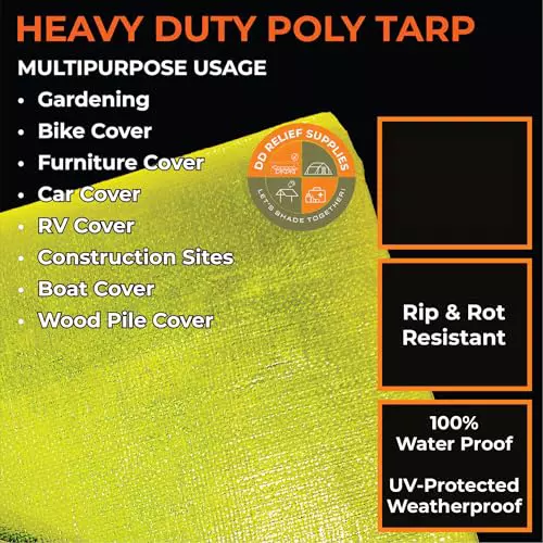 DDRS HDPE Tarpaulin ‎(Tripal) ‎Assorted 220 GSM & 4.57x3.66 m (15x12 ft) Size, DDRSHDPE220-15X12