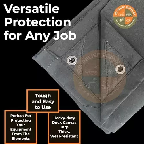 DDRS Heavy Duty Canvas Tarp Tarpaulin ‎(Tripal) ‎‎Assorted 650 GSM & 1.83 x 1.83 m (‎6 x 6 ft) Size, DDRS Heavy DutyCT650-6X6
