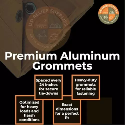 DDRS Heavy Duty Canvas Tarp (Tripal) ‎Brown 550 GSM 2.44 x 3.05 m (‎8x10 ft), DDRS-BRWN-Tarp (Tripal)-8*10FT