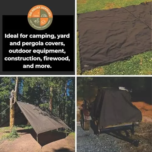 DDRS Heavy Duty Canvas Tarp (Tripal) ‎Brown 550 GSM 2.44 x 3.05 m (‎8x10 ft), DDRS-BRWN-Tarp (Tripal)-8*10FT