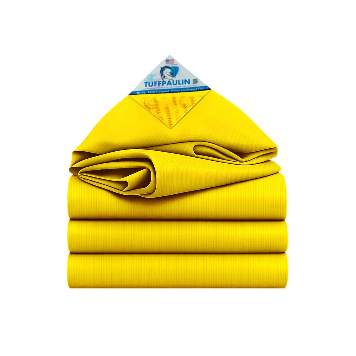 Tuffpaulin 12X15 ft (3.66x4.58 m) Tarpaulin (Tirpal) 200 GSM MLCL Plastic in Yellow Color for Outdoor Protection from Rain, Wind, Sunlight