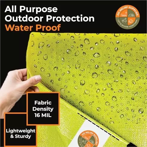 DDRS Heavy Duty HDPE Tarpaulin (Tripal) ‎Yellow 120 GSM 1.83 x 2.44 m (6x8 ft), UY-WLXF-JEAT_DDRS_NEW