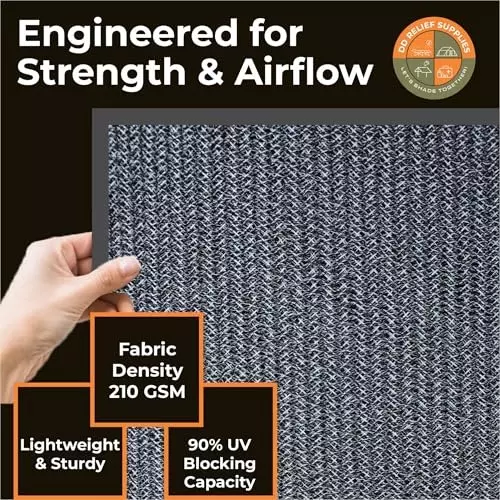 DDRS Heavy Duty Mesh Shade Tarp (Tripal) ‎Black 210 GSM 9.14 x 7.32 m (‎30x24 ft), TW-2AWW-59N8_DDRS