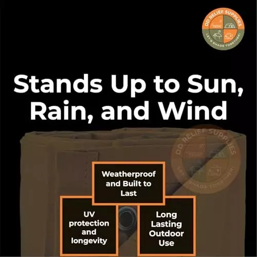 DDRS Heavy Duty Canvas Tarp (Tripal) ‎Brown 680.38 GSM 3.05 x 3.66 m (‎10x12 ft), DDRS-BRWN-Tarp (Tripal)-10*12FT