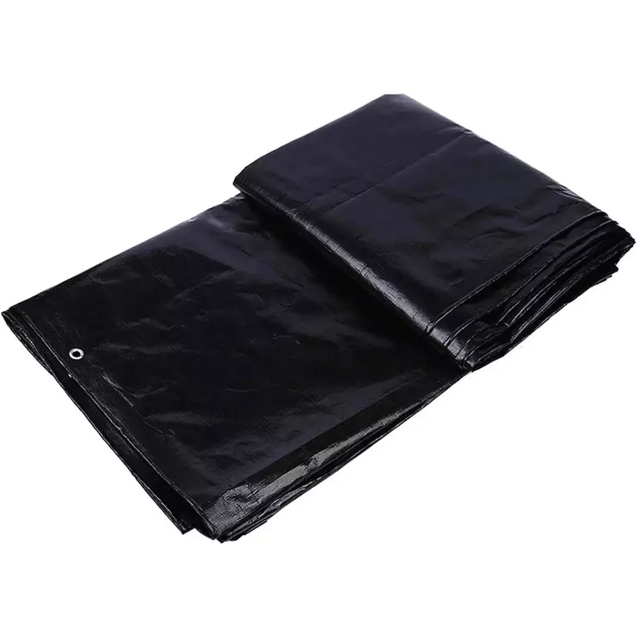 Singhal Tarpaulin Sheet Pure Virgin HDPE Aluminium Grommet 18x24 Ft Size 170 GSM, Black