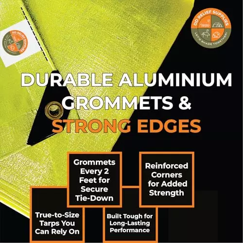 DDRS HDPE Tarpaulin (Tripal) ‎Yellow 120 GSM & 9.14 x 5.49 m (‎30 x 18 ft) Size, DDRSHDPE120-30X18