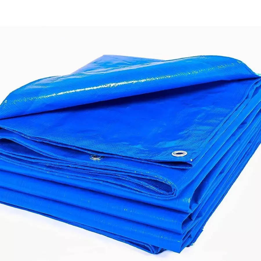 Singhal Tarpaulin Sheet Pure Virgin HDPE Aluminium Grommet 18x24 Ft Size 170 GSM, Blue