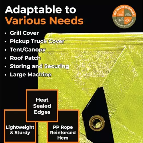 DDRS HDPE Tarpaulin ‎(Tripal) ‎Assorted 200 GSM & 3.66x5.49 m (12x18 ft) Size, DDRSHDPE200-12X18