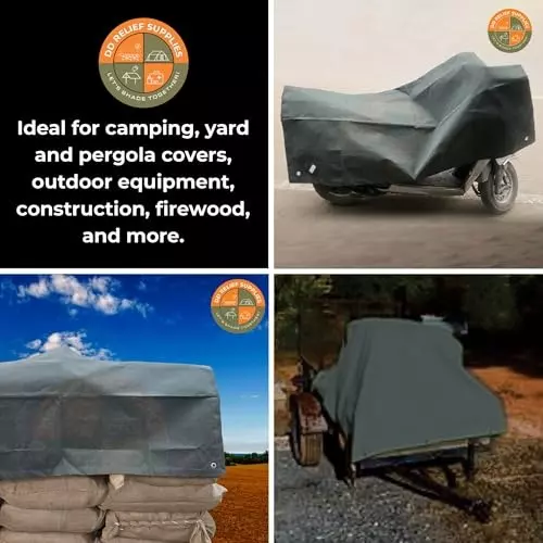 DDRS Heavy Duty Canvas Tarp Tarpaulin ‎(Tripal) ‎‎Assorted 550 GSM & 1.83x18.29 m (6x60 ft) Size, DDRS Heavy DutyCT550-6X60-R