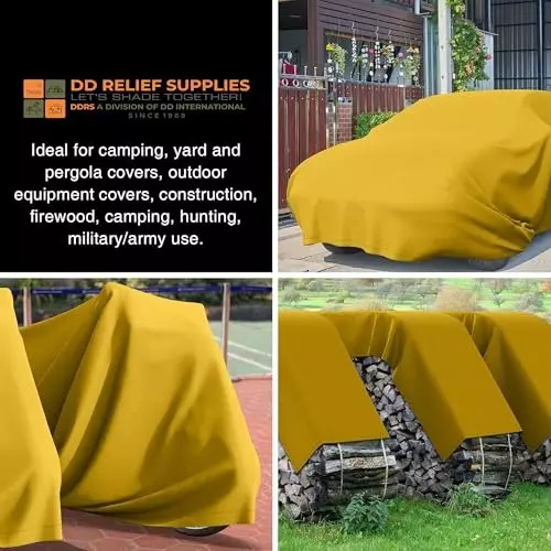DDRS Heavy Duty Canvas Tarp (Tripal) ‎Tan Yellow 550 GSM 3.05 x 3.66 m (‎10x12 ft), 1Y-T9FG-BZD9_DDRS_NEW-R