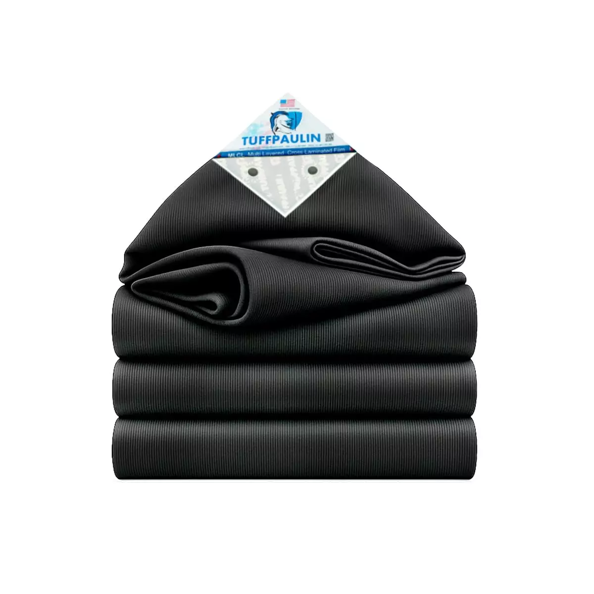 Tuffpaulin 27X15 ft (8.23x4.58 m) Tarpaulin (Tirpal) 250 GSM MLCL Plastic in Black Color for Outdoor Protection from Rain, Wind, Sunlight