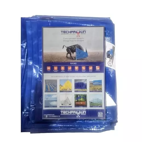 DDRS TECHPAULIN Virgin Cross Laminated(MLCL) Plastic Tarpaulin ‎(Tripal) Blue 120 GSM & 7.32 x 5.49 m (‎24 x 18 ft) Size, DDRSMLCL120-24X18