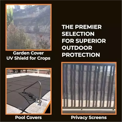 DDRS Heavy Duty Shade Net Tarp (Tripal) ‎Black 90% UV Protection 210 GSM & Size 7.32 x 4.57 m (‎24x15 ft), DDRSMT24X15_90