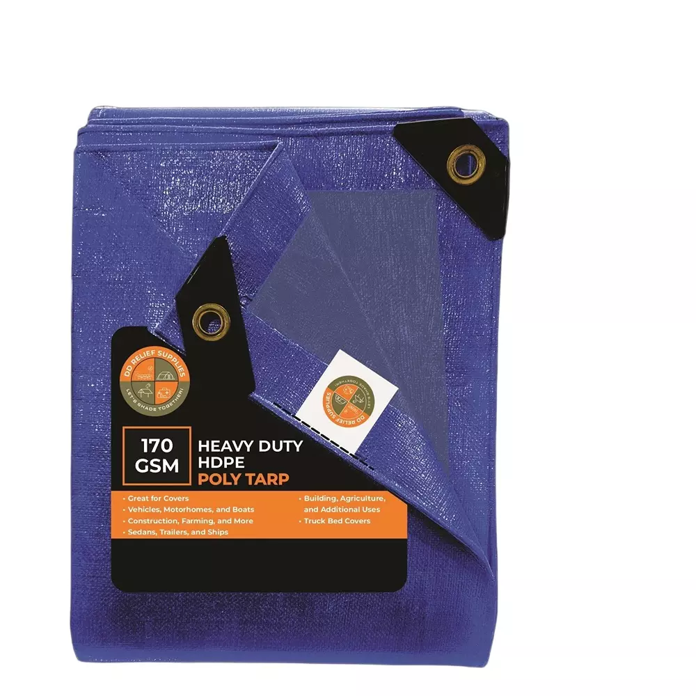 DDRS HDPE Tarpaulin ‎(Tripal) Blue 170 GSM & 12.19 x 10.97 m (‎40 x 36 ft) Size, DDRSHDPE170-40X36