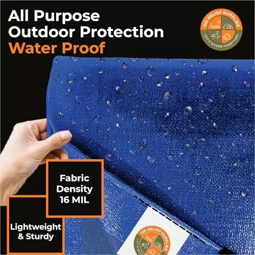 DDRS HDPE Tarpaulin ‎(Tripal) Blue 170 GSM & 12.19 x 10.97 m (‎40 x 36 ft) Size, DDRSHDPE170-40X36