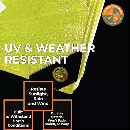 DDRS HDPE Tarpaulin (Tripal) ‎Yellow 120 GSM & 10.97 x 7.32 m (‎36 x 24 ft) Size, DDRSHDPE120-36X24