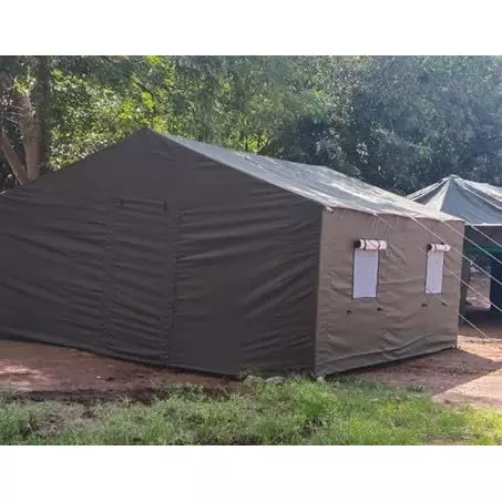 DDRS Canvas Structural Army Tent Grey 4.57 x 4.57 x 2.74 m (15x15x9 ft), DDRSAT-02