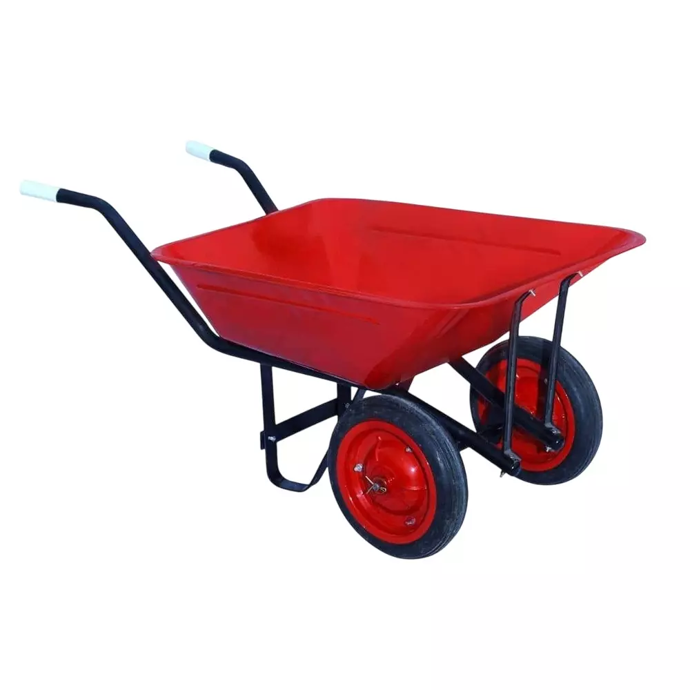 Agrolift Double Tyre Wheelbarrow with Bearing 220 Kg Load Capacity 75 L Water Capacity for Industrial Use, WB-SL