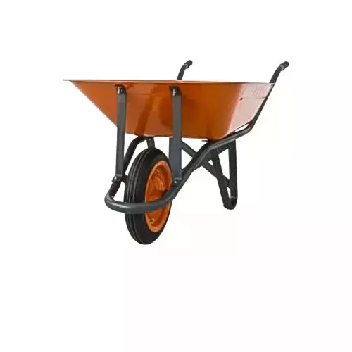 Sujari Solid Tyre Hand Trolley Single Tyre Wheelbarrow with Bearing 170 Kg Load Capacity 75 L Water Capacity for Industrial Use, SHT-SH