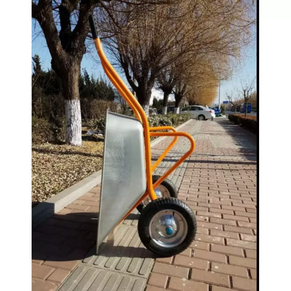 VIC Double Wheel Barrow Galvanised Plate 90 L Bucket Capacity, 325-8