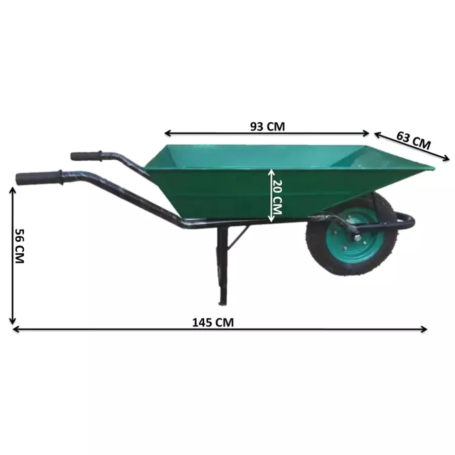 A2B 150-170Kg Green Single Wheel Barrow - SWB 9