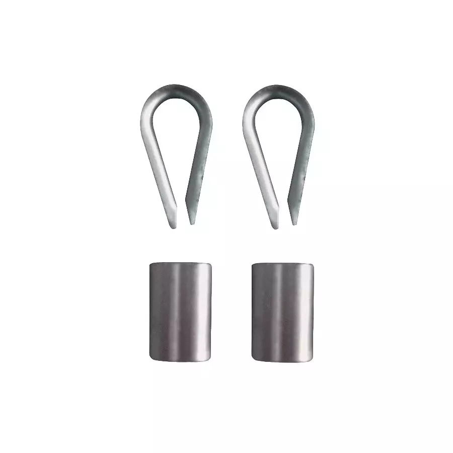 Dayton 6.35 mm (1/4 inch) Compatible Rope Dia Wire Rope Stop Sleeve and Thimble Kit, 1DKK1
