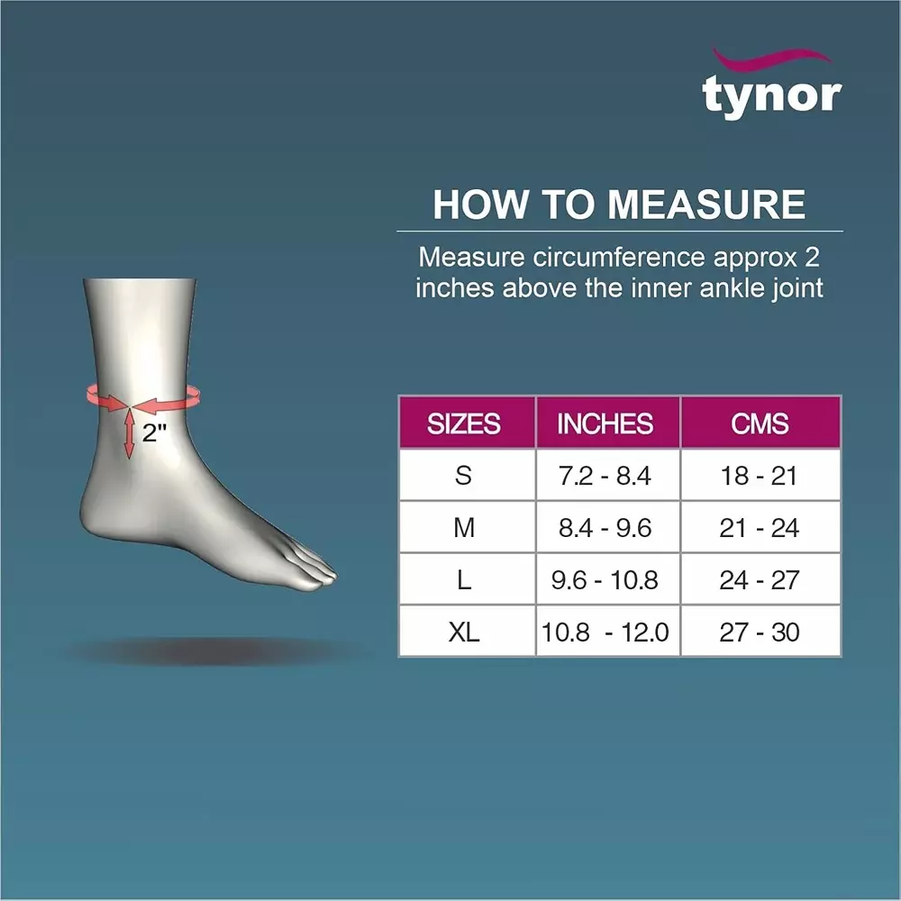 Tynor Anklet Beige Medium Size, TA05980 (Each 1 Pair)