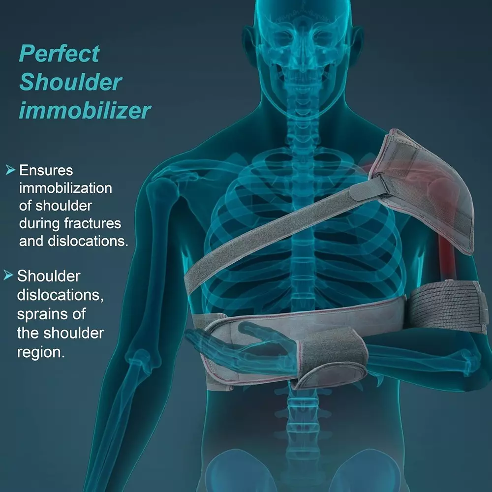 Tynor Elastic Shoulder Immobiliser Grey XL Size, 3039997