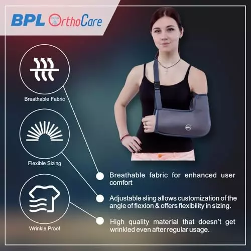BPL Arm Sling with Elbow Support Grey, Size XL