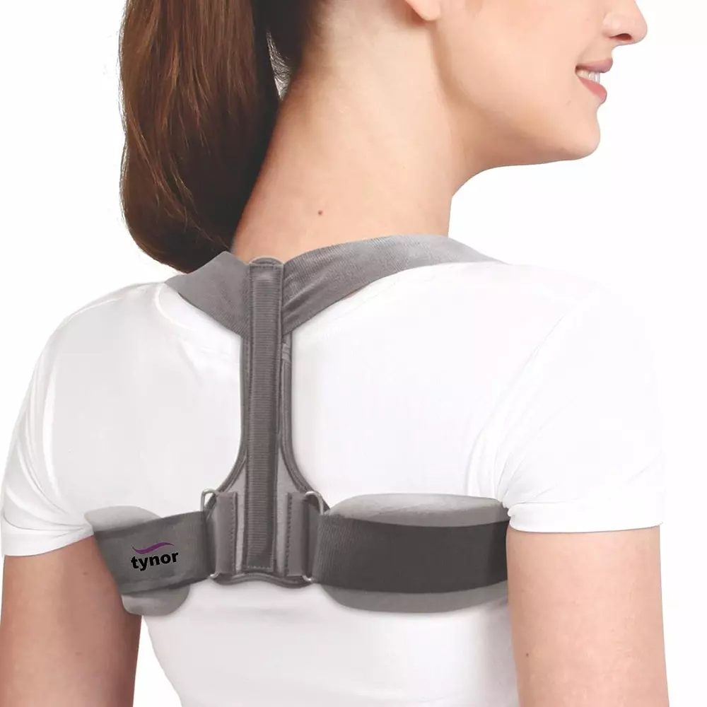 Tynor Clavicle Brace With Fastening Tape Grey Large Size, TA05992