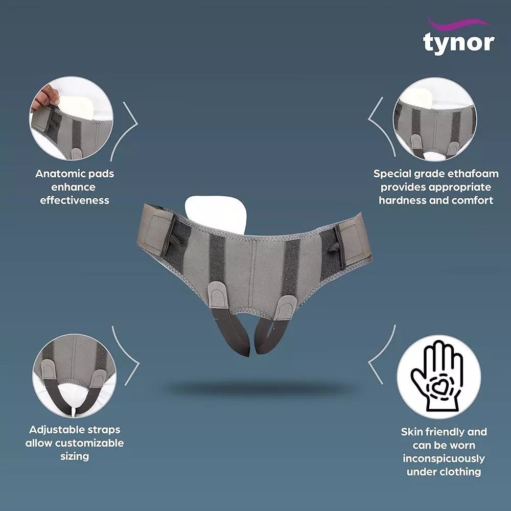 Tynor Hernia Belt Grey Small Size, 3039650