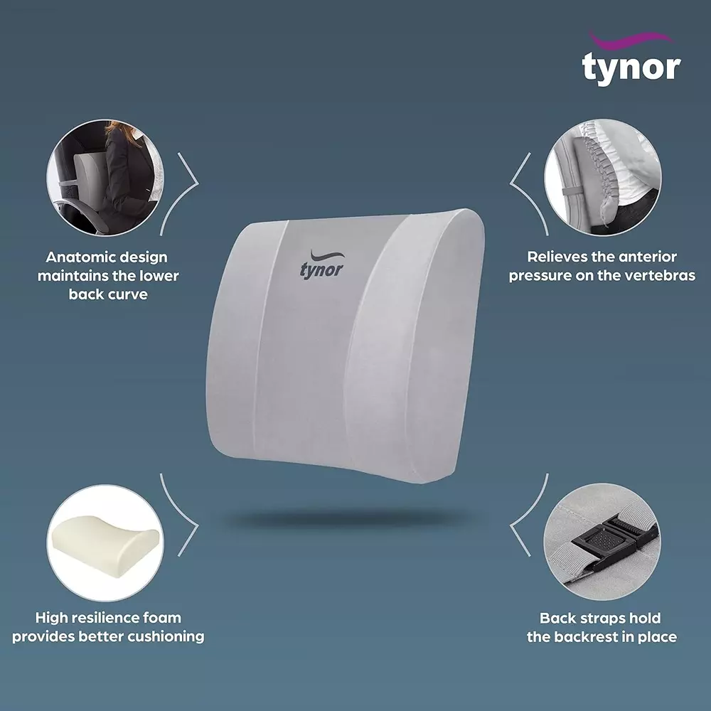 tynor-back-rest-polyurethane-foam-material-wedge-shape-universal-size-grey-color-90102