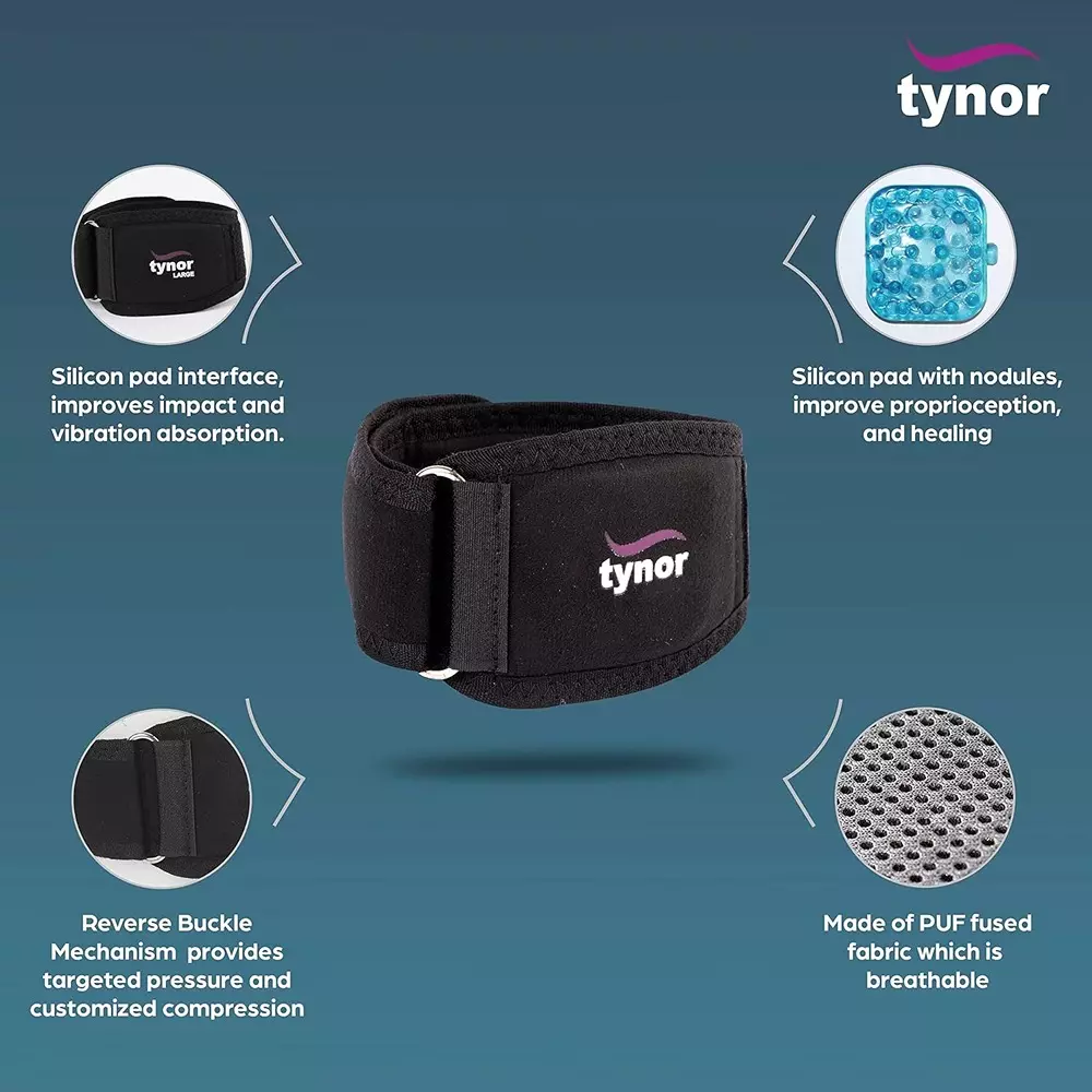 Tynor Tennis Elbow Support Black XL Size, TA06014