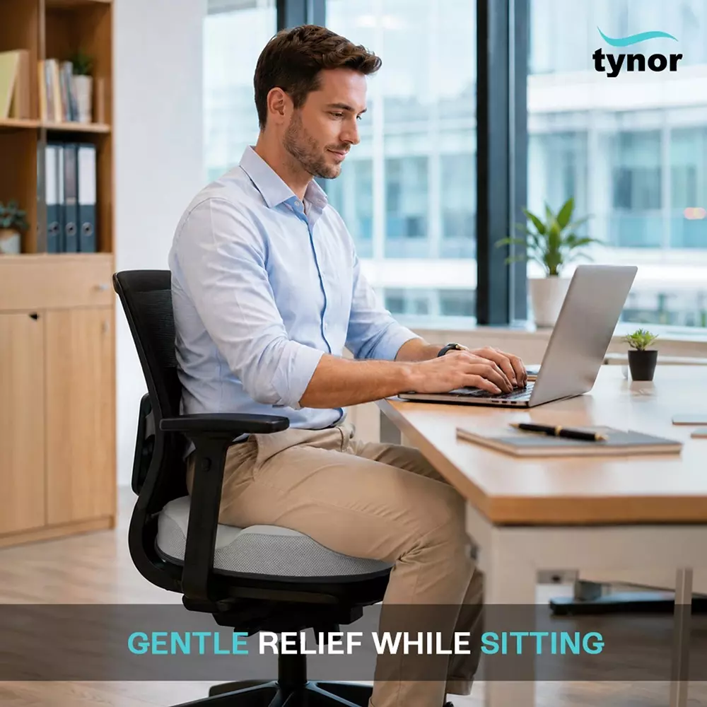 tynor-round-ring-cushion-sound-shape-foam-material-universal-size-grey-color-i72