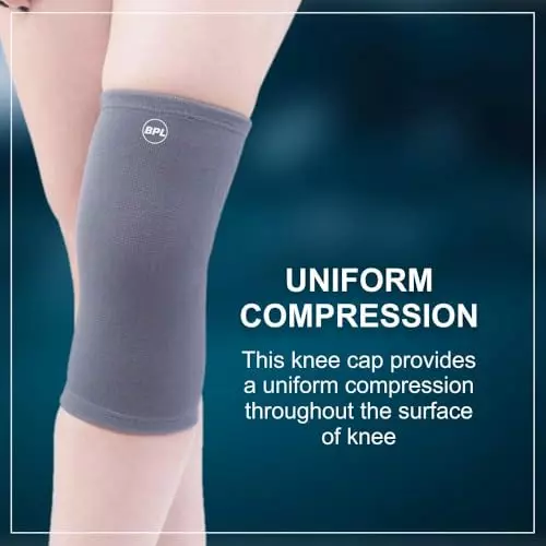 BPL Nylon Knee Support Grey, Size L
